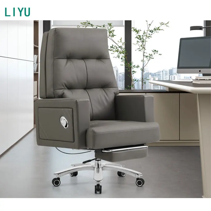 Liyu Office Furniture Comfortable Adjustable Cheap Manager Modern Swivel Boss Luxury Executive Ergonomic Leather Office Chair
