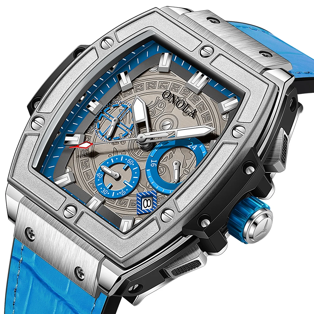 2024 New Watch for Men Fashion Business Wristwatch Automatic Casual Luxury Waterproof Leather Strap ONOLA Mechanic Watches
