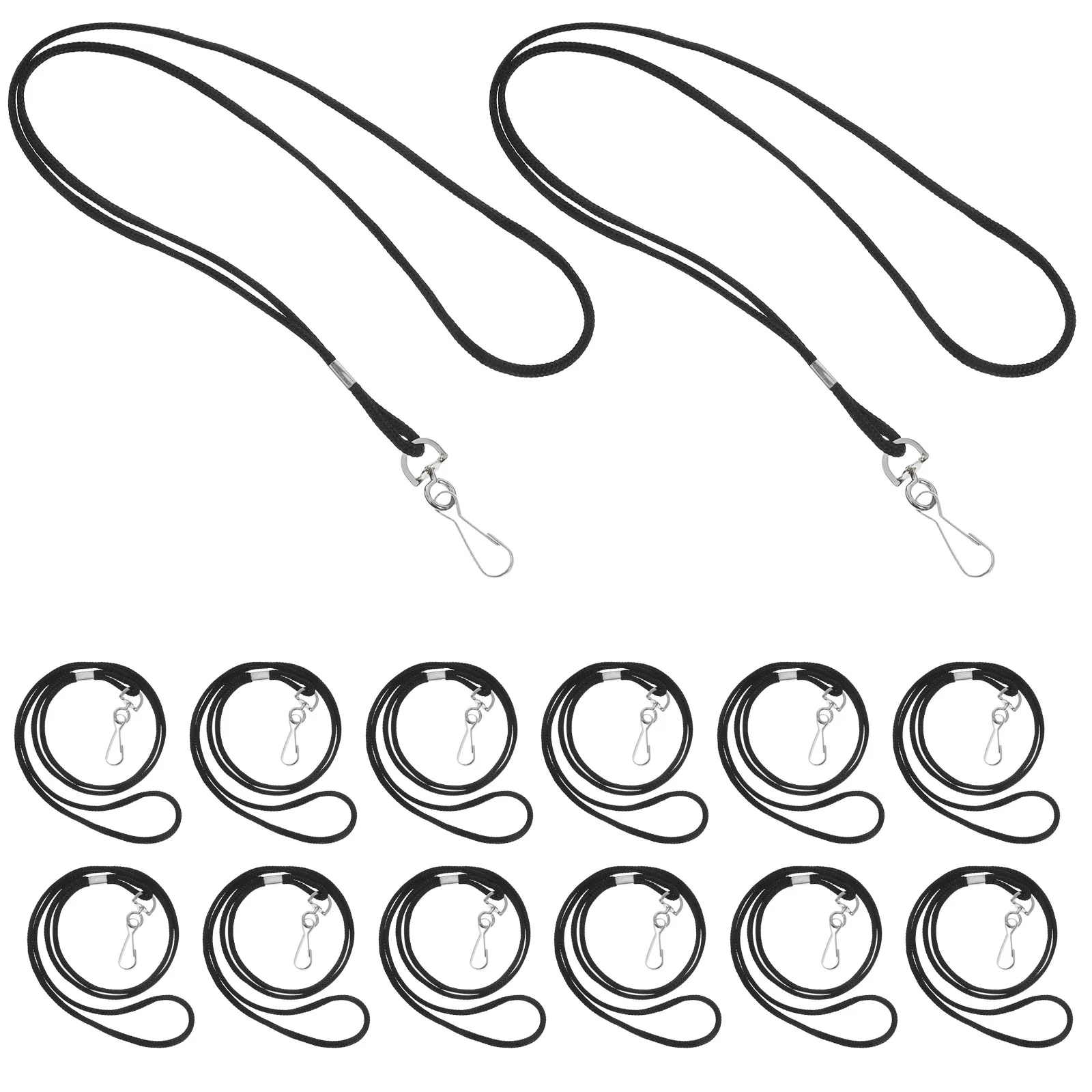 

100Pcs Id Badge Lanyard Lightweight Quick Release Buckle Comfortable Neck Strap Black Card Holder Office School Work Pass