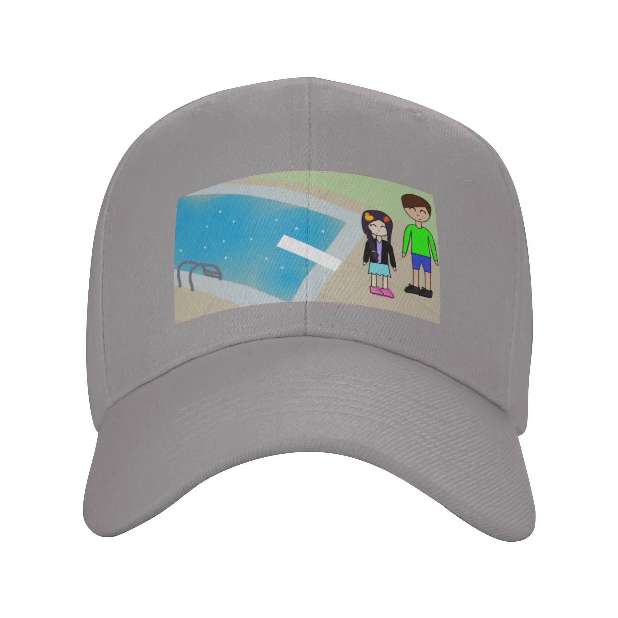 Hot Sale Paisley and Levi at Swimming Pool Baseball Cap  Portable Cap Women's  Dog Walking Cap Women's