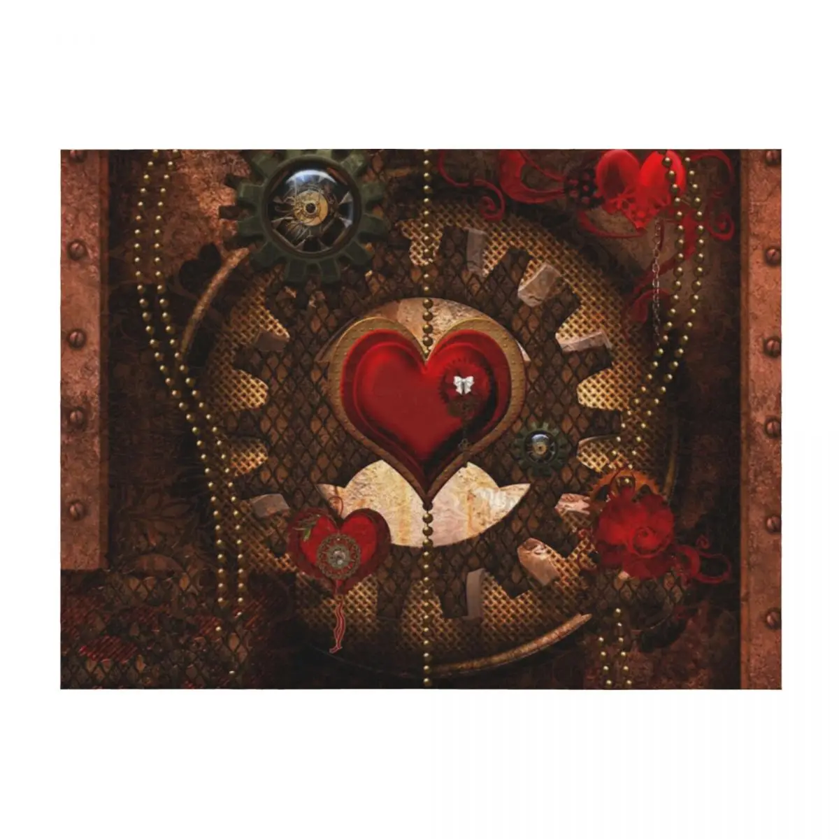 

Steampunk, awesome steampunk heart Throw Blanket Designers Thermals For Travel Nap Winter beds Blankets