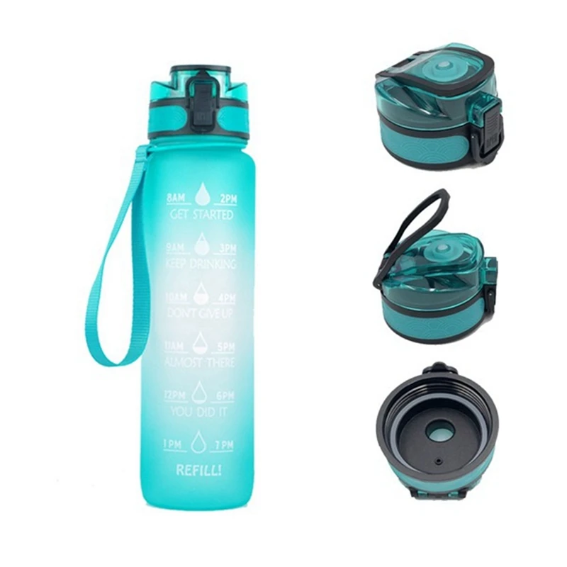 Direct Drinking Sports Bottle (1000 Ml)Drinking Water Bottles With Time Marker Sports Gym Bottles Outdoor Drink Bottle