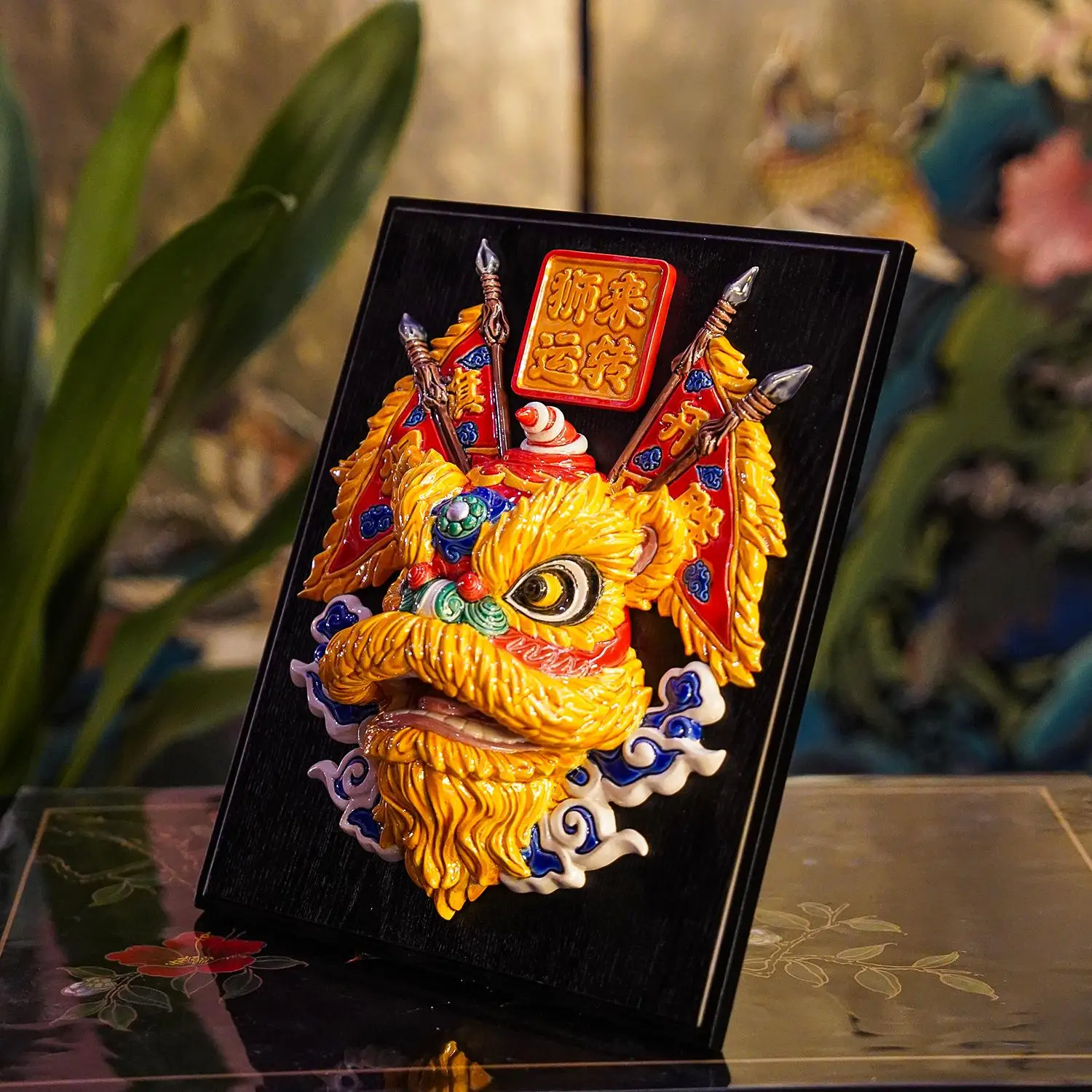 

AM40 Неугольное культурное наследие, глазурованная кофейная керамика ручной работы, танец льва, декоративный орнамент