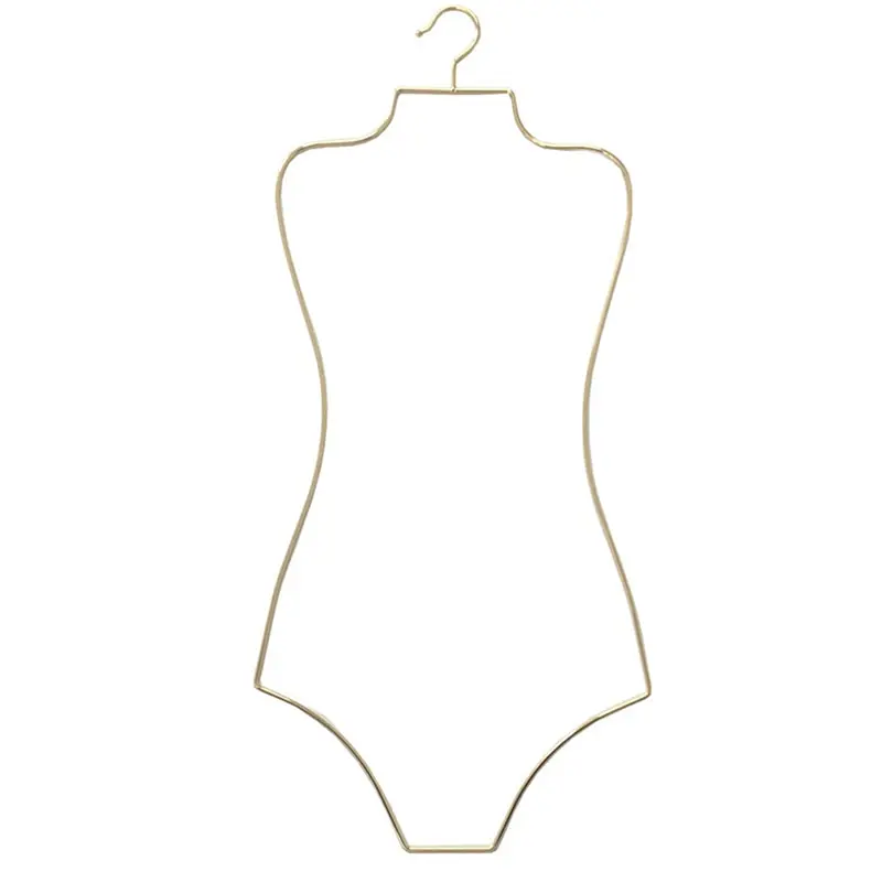 1pc Metal Wire Body Shape Bikini Swimsuit Hanger Girls Dress Holder Unisex Clothing Hanger Beachwear Rack for Cloakroom Laundry