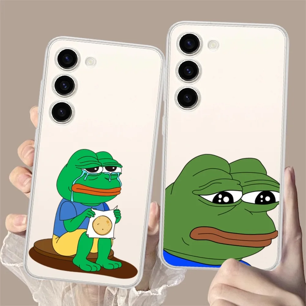 Cartoon cute sad frog Phone Case for Samsung Galaxy S8 8S G950F G950 A91 A80 A73 5G A72