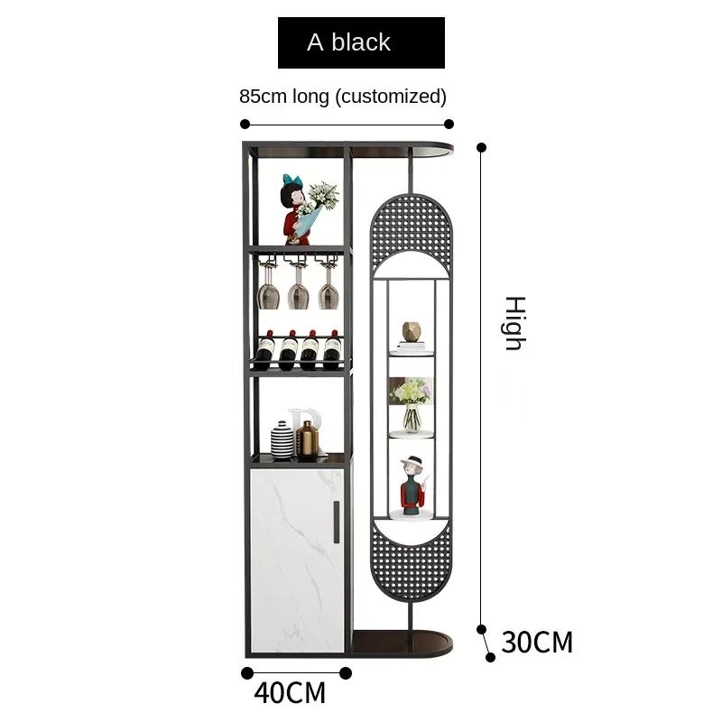 Qf Living Room Wine Cabinet Shelf Partition Entrance Foyer Entrance Cabinet Storage Screen