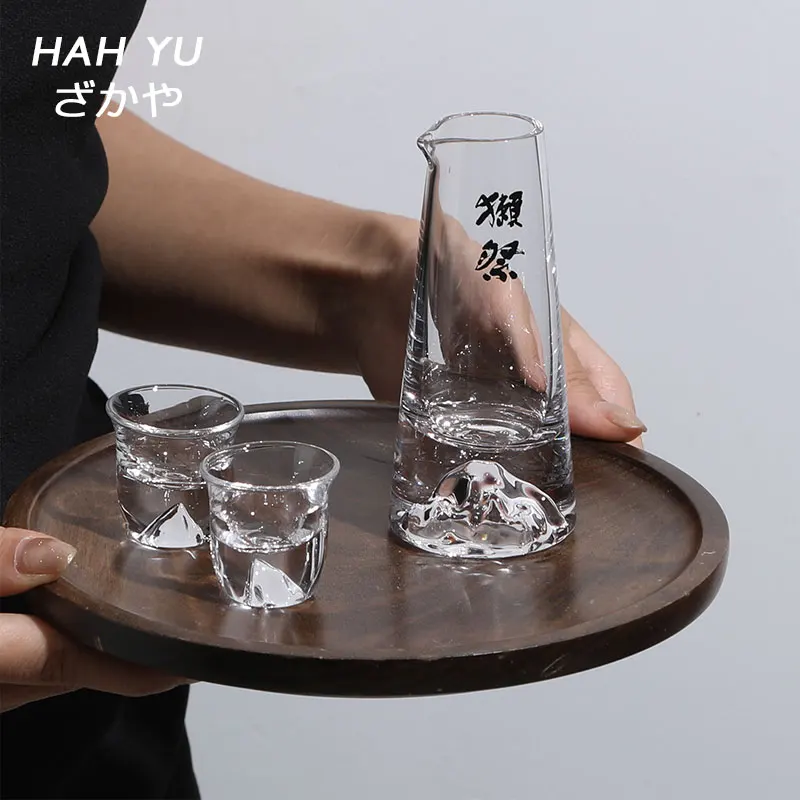 Dassai Japanese Traditional Handcrafted Crystal Sake Bottle Glasses for Cold Sake