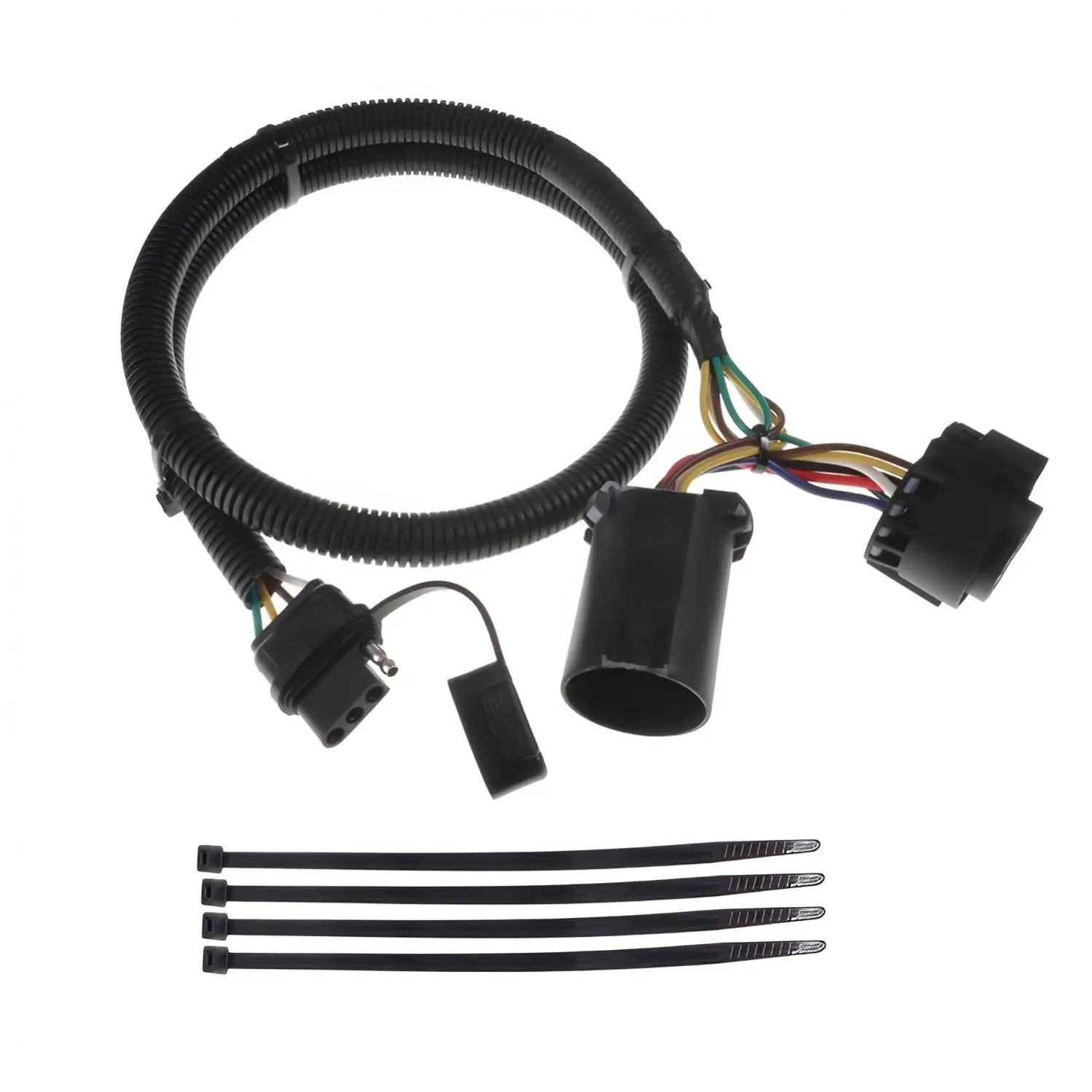 

55384 4 Way 12V Trailer Wiring Harness for Commercial Vehicle / Semi - trailer/ Trailer with 7 Way Connector, Restraining Strap