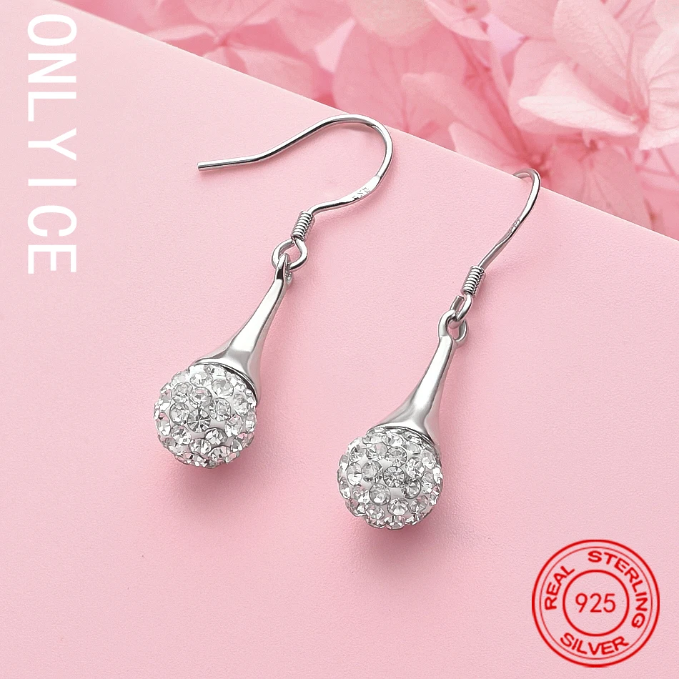 

ONLYICE 925 Sterling Silver Earrings Zirconia Balls Drop Earrings Jewelry Fashion Party and Daily Wear