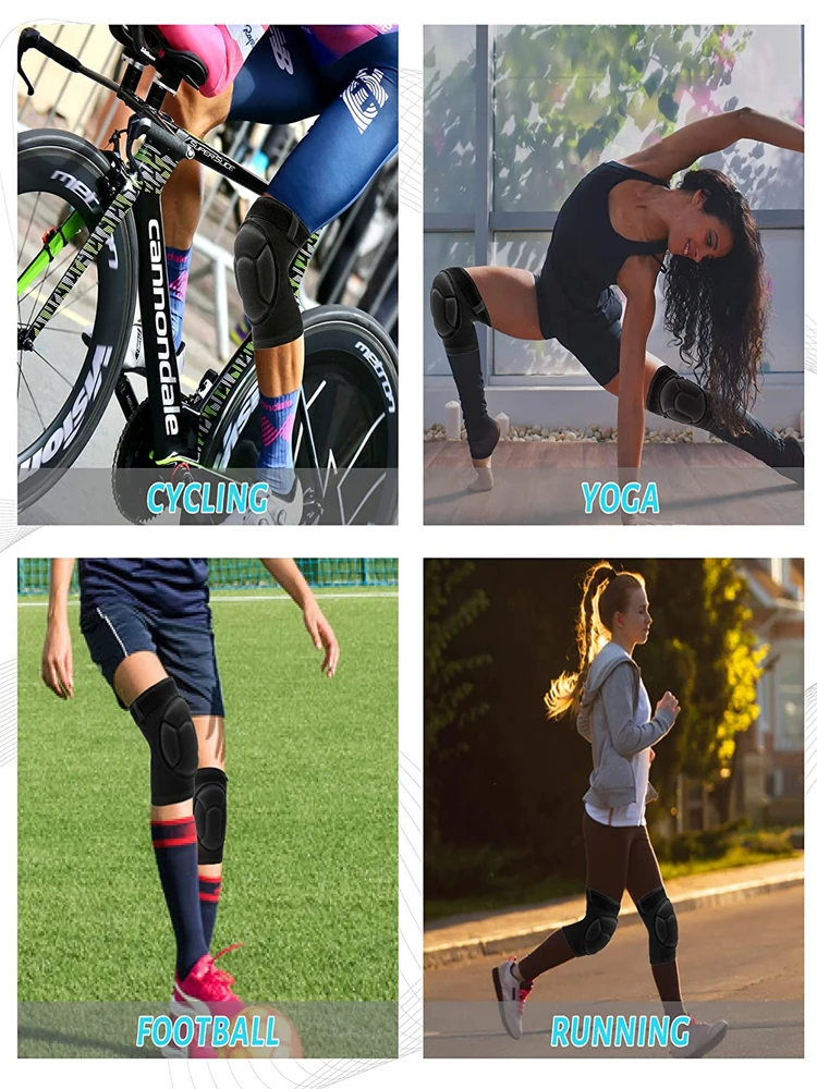 AliExpress RGGMQQ 1Pair Pro-Grade Knee & Elbow Pads - Extreme Sports Protection for Skiing,Cycling- Shock-Absorbing EVA Foam with Anti-Slip Straps