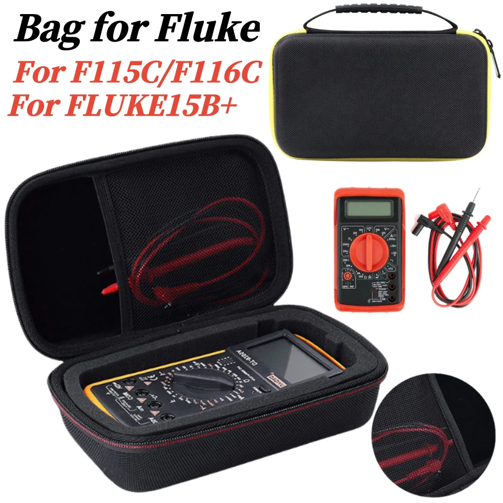 Portable Digital Multimeter Bag Waterproof Carrying Cover Pouch Bag with Mesh Shockproof Carry Bag Convenient Storage for Fluke