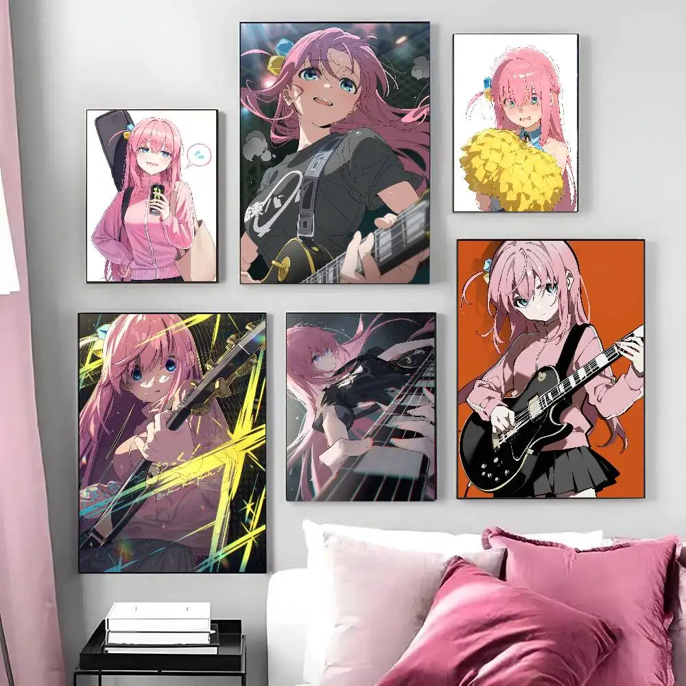 Gotou Hitori Anime B-Bocchi The Rock Art Sticky Wall Waterproof Home Living Room Bedroom Bar Aesthetic Decoration