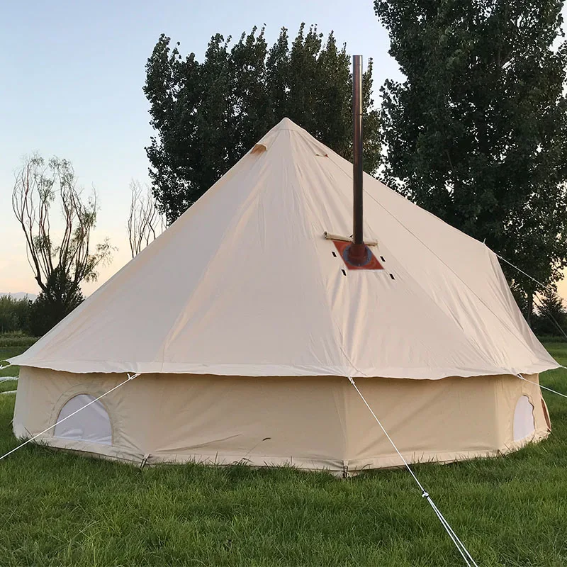 

Camping Bell tent with STOVE wood burning Hole Bell Tent for sale