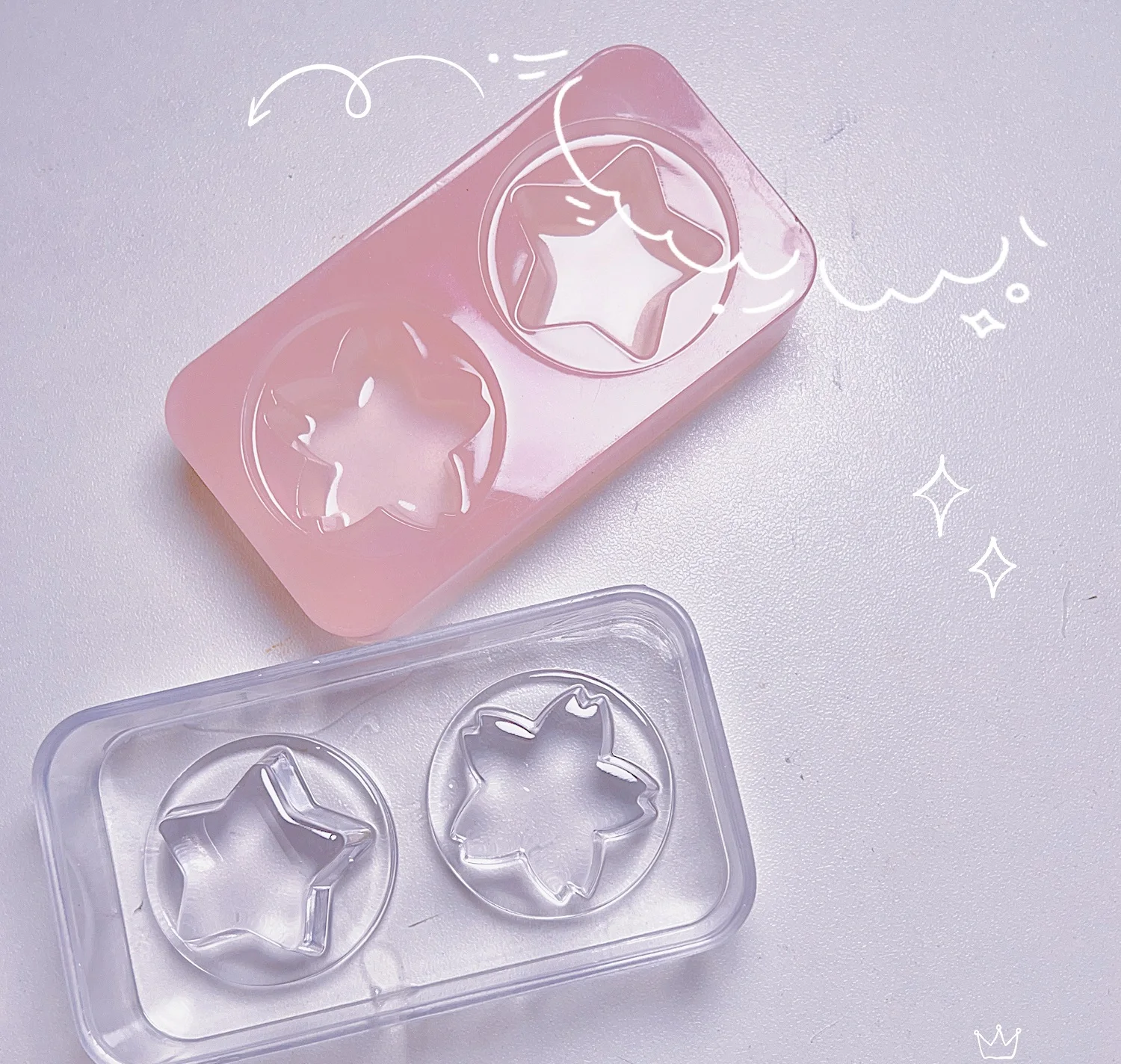 wsy-403 squash pudding silicone mold 3d Sakura star pudding resin mold handmade squishy mould