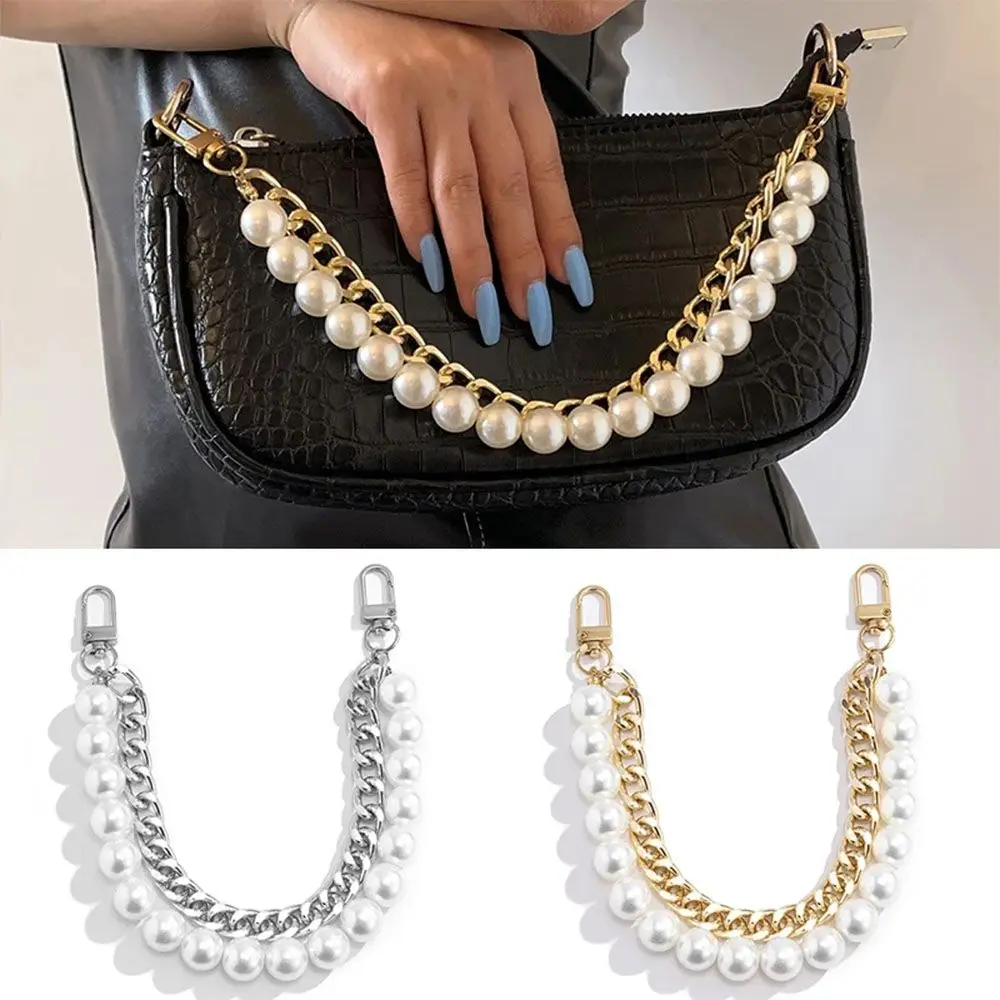 Chain Straps Bag Accessories Purse DIY Replacement Handles Handbag Belt Bag strap Pearl Bag Strap Alloy buckle bag chain