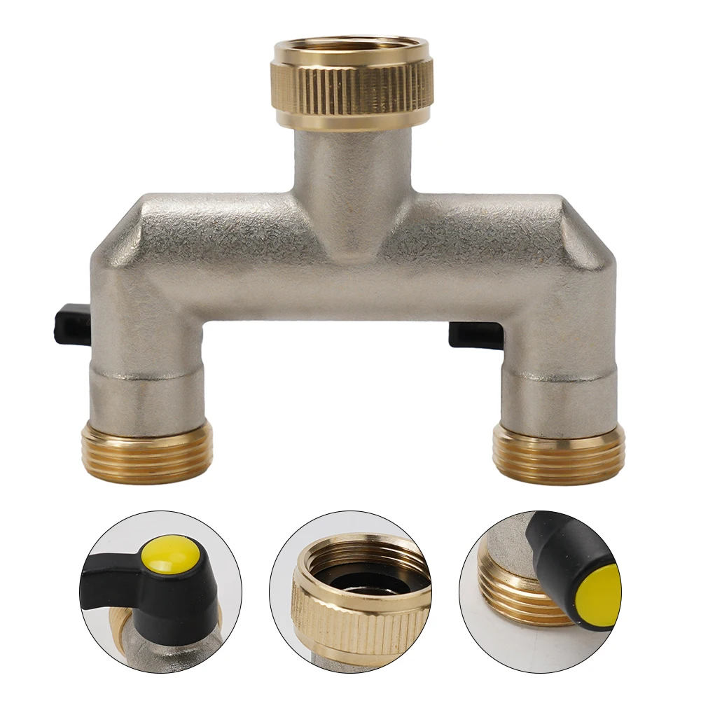 

Water Pipe Connector Brass Tap Splitter 2 Way 3/4 Inch Brass Hose Tap Splitter Tap Splitter Watering Equipment