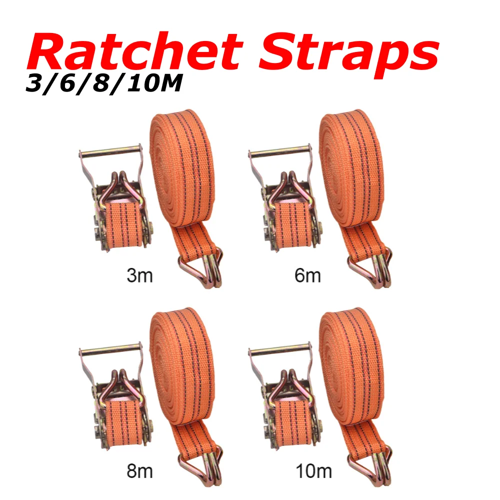 3/6/8/10M Ratchet Straps Load Winch Towing Rope Claw Lorry Lashing Handy Straps Tighten Belt Strap Rope Strapping Belt Tensioner