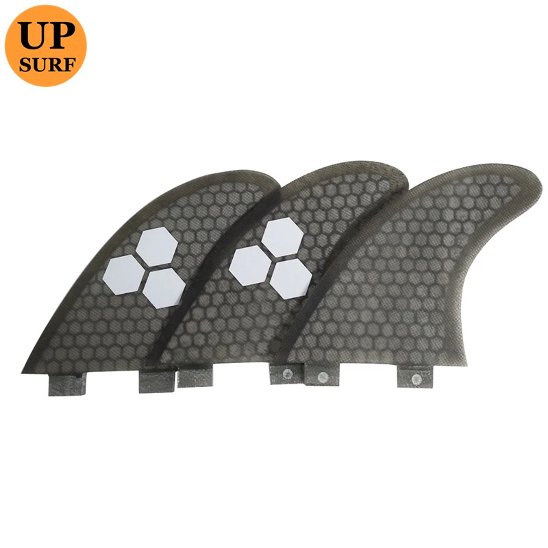 UPSURF FCS Fins Surfboard Fin Thruster G5 Size Grey Color Surf Fin Tri-fin Set Fiberglass Honeycomb Fin