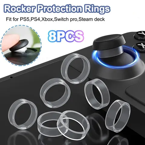 8 PCS Ring Cover Elastic Protective Rocker Rubber Ring For PS5/ PS4/…