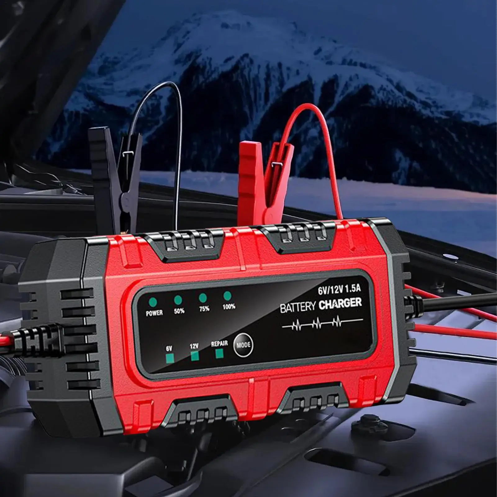 Автоматическое зарядное устройство, 1,5 А, 6 В/12 В, умный держатель для автомобиля, грузовика, мотоцикла, лодки, морского автофургона, аксессуары
