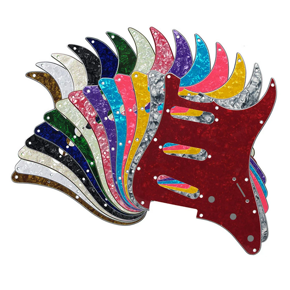 SSS Layout Electric Guitar Pickguard with 11 Hole Mounting System Using Multi Layer Celluloid PVC Construction