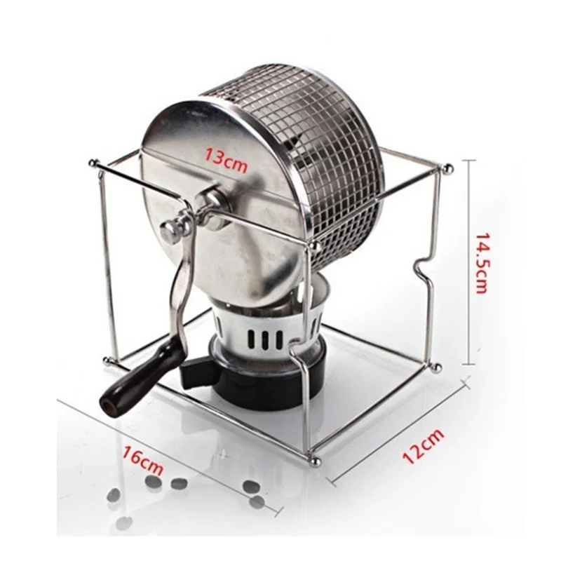 Mini Stainless Steel Roller Hand Crank Coffee Bean Roasting Machine,Coffee Baking Tool for Home Barista Manual Coffee Roaster view 3
