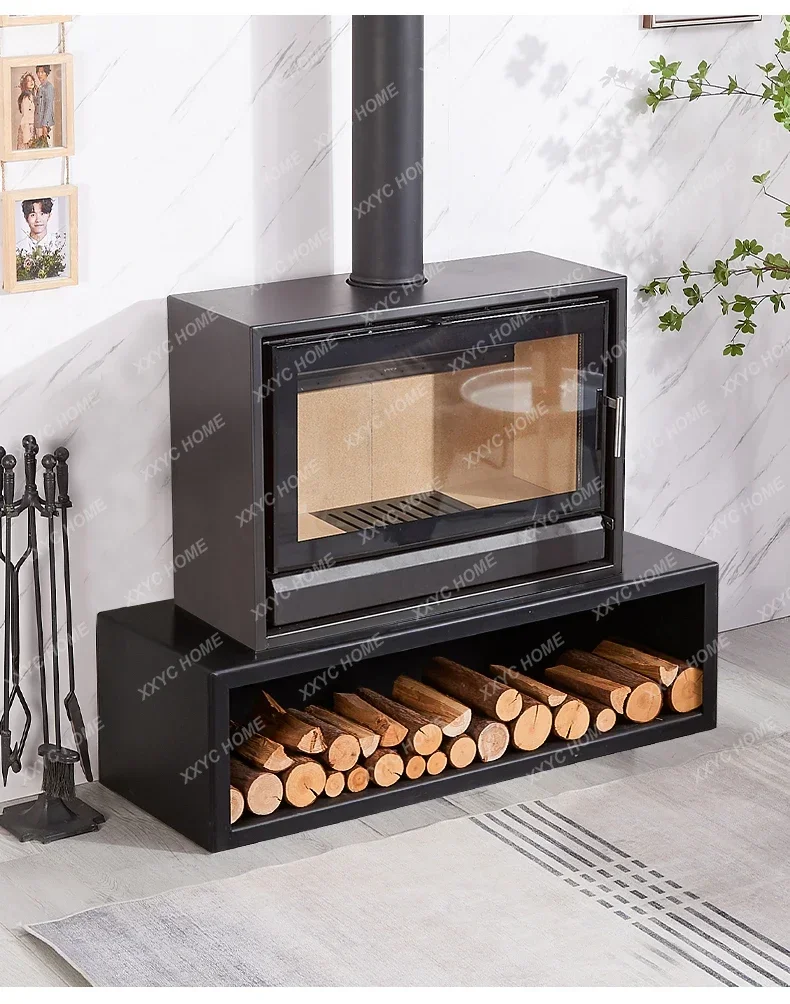 European-Style Simple Modern Steel Plate Wood Burning Heating Stove Wood Burning Stove Home Heating Fireplace chimenea