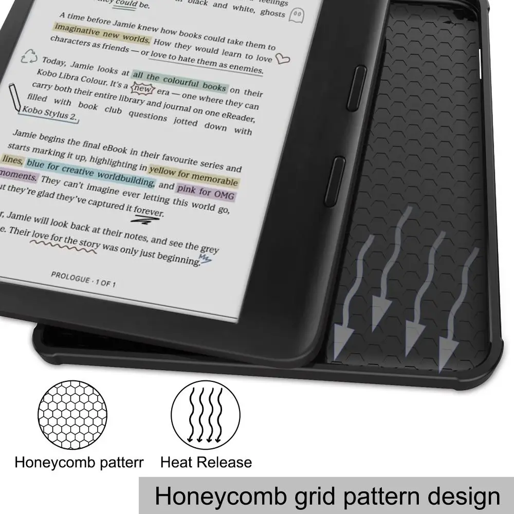 Auto Sleep/Wake 7 inch e-Reader Case Wear Resistant Shockproof N428 Smart Cover Anti Scratch for Rakuten Kobo Libra Colour 2024
