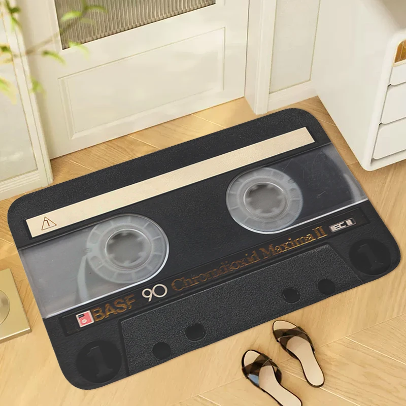 Door Mat Vintage Cassette Music Tape Living Room Bedroom Rug Entryway Balcony Hallway Bath Carpet Anti Slip Home Decor Items