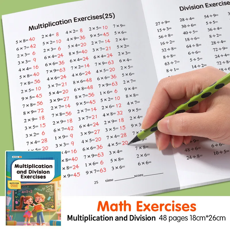 48 Pages Multiplication Division 99 Times Exercise Book Training in Mathematics Calculation Book for Children Aged 3-8 view 4