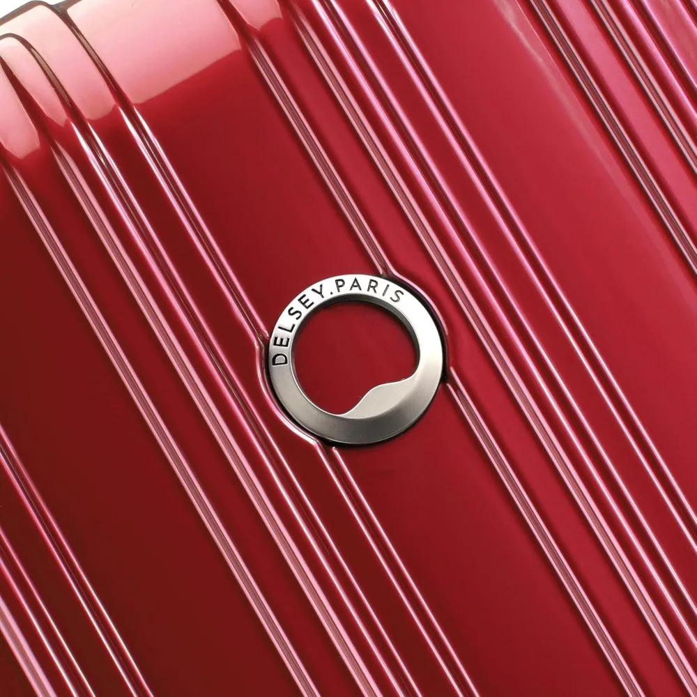 Equipaje giratorio rígido expandible mediano de 24 pulgadas con diseño Aero en rojo ladrillo, ideal para viajar