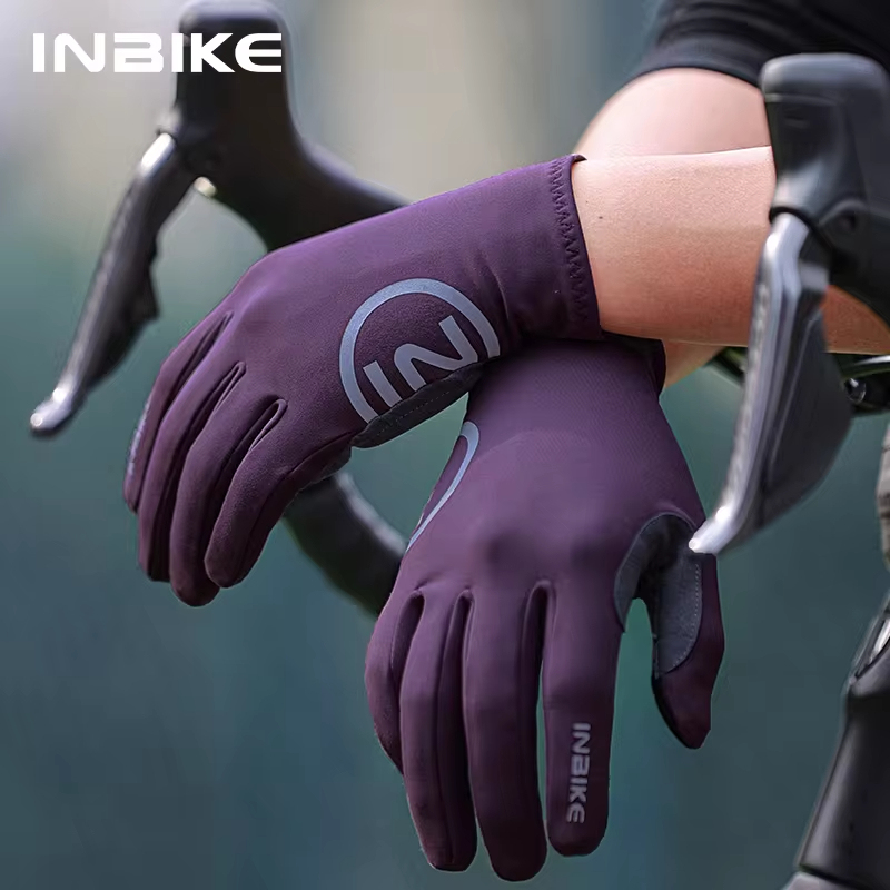  INBIKE 2024 Cycling Gloves Gel Padded for Men Autumn Winter Fleece Road Bike Gloves MTB Full Finger Touchscreen Bike Accessories 