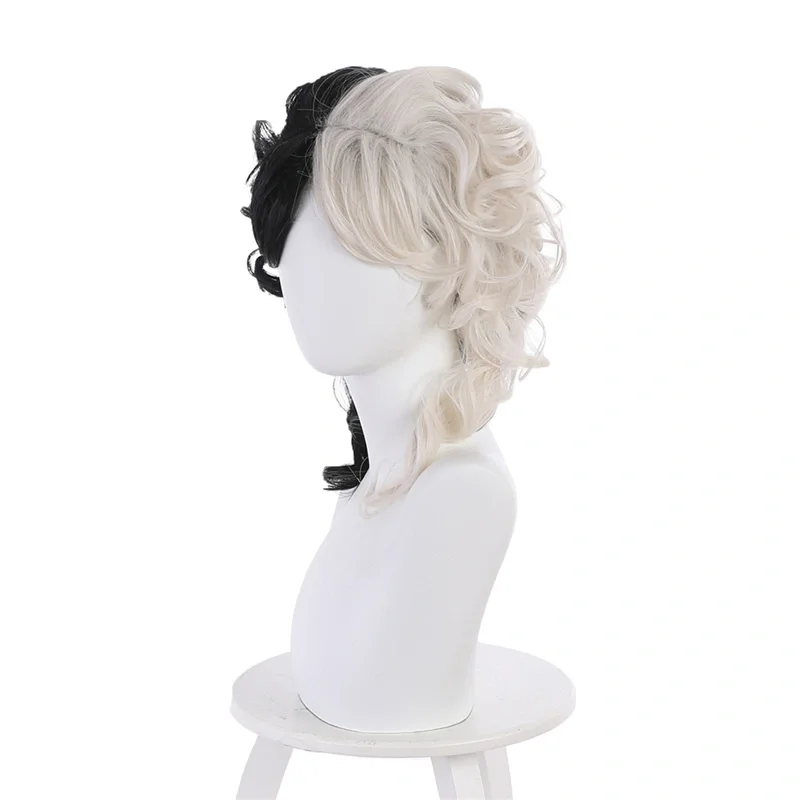 Parrucca Cosplay Cruella Evil signora Cruella De Vil Emma Stone Costume Black White Hair Movie accessori di Halloween In magazzino Takerlama