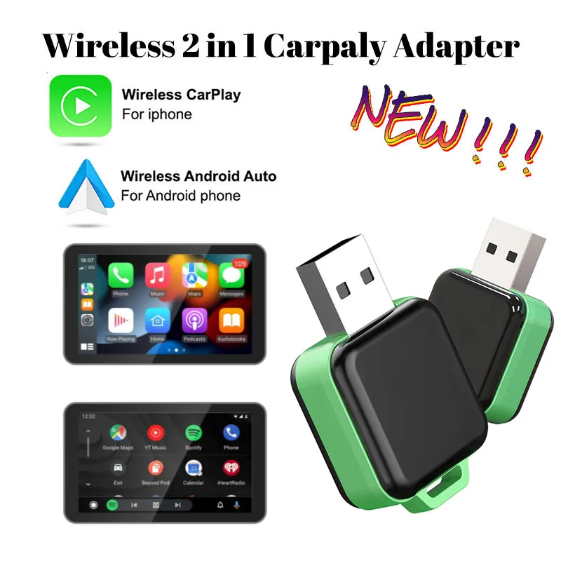 Mini Carplay&Auto AI Box Wired To Wireless For Audi Toyota Mazda Nissan Chevrolet Suzuki Subaru Kia Ford Opel Skoda Hyundai