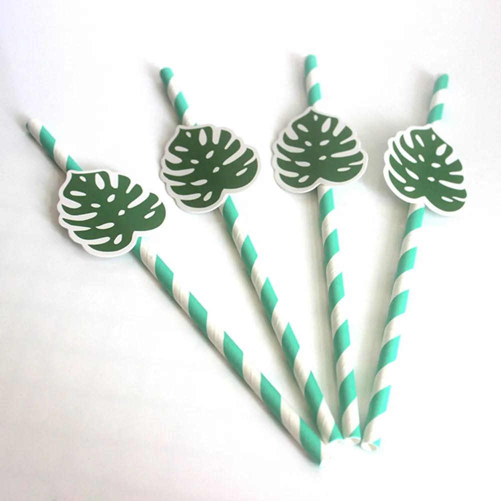 

50 шт. бумажных трубочек для вечеринок в гавайском стиле, декоративные трубочки для напитков, для луау, смузи, кофе, чая, в гавайском стиле