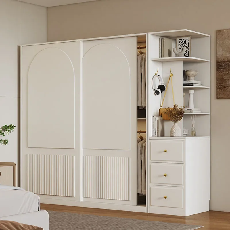 Simple Household Wardrobe Apartment Large Sliding Door Wardrobe Modern Cabinet Vestidores De Armario Abiertos Ropero Furniture