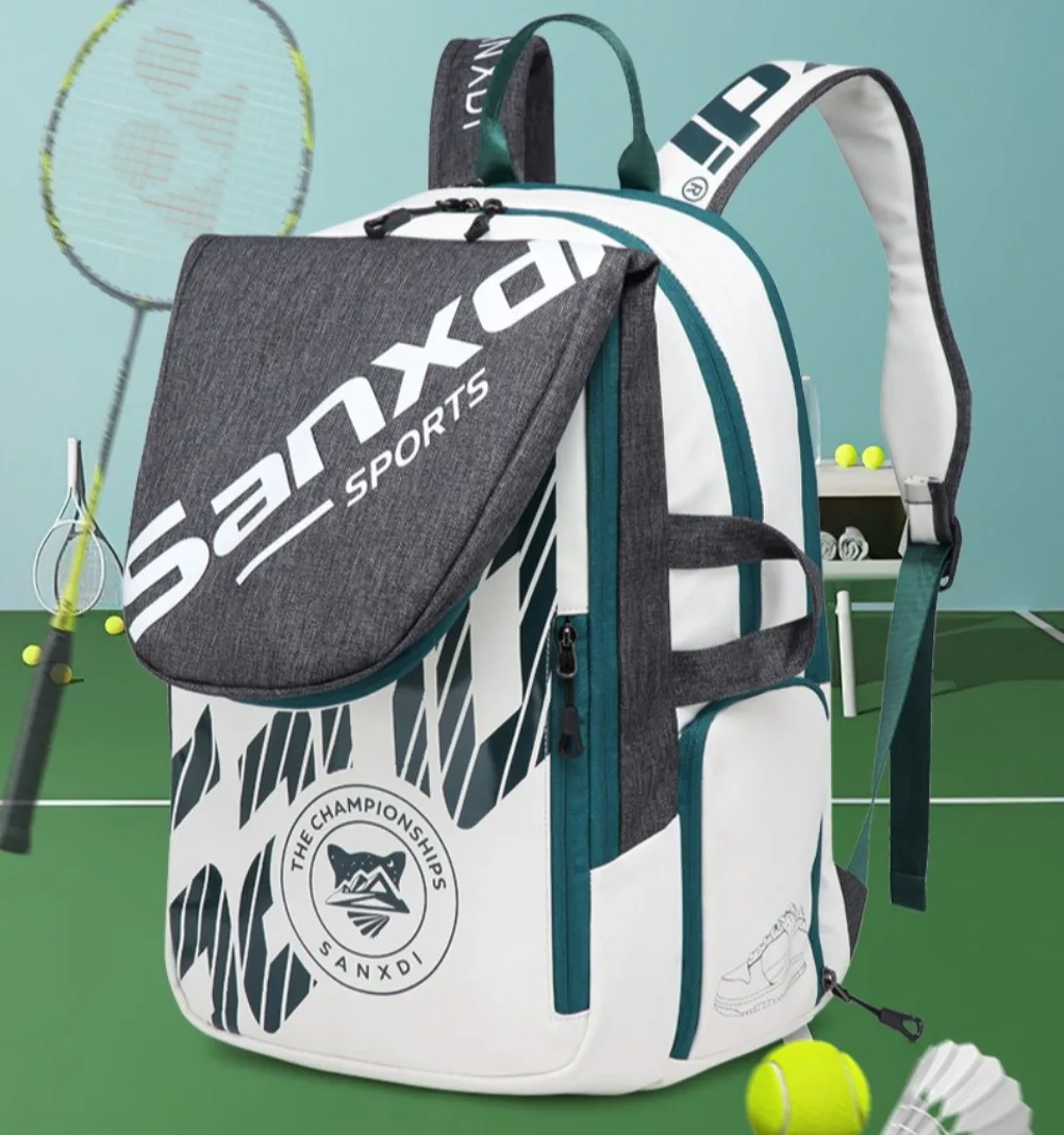 Tennis Racket Bag Sports Storage Bag with Separate Shoe Compartment Backpack for Tennis Badminton Squash Rackets, Balls Sports
