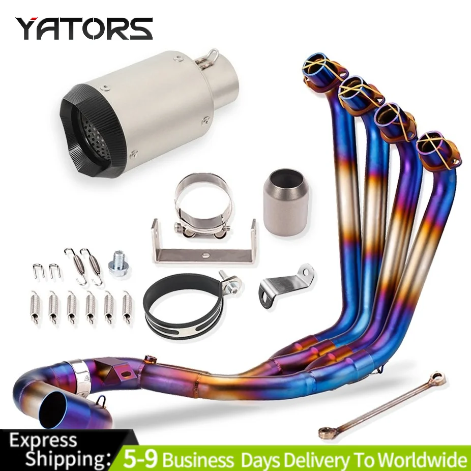 For Honda CBR650R/F 2014-2023 Slip Exhaust System Header Pipe Muffler Blue Exhausts Pipes