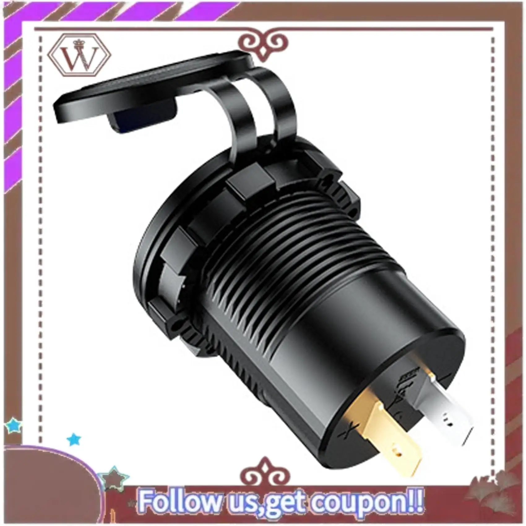 ล่าสุด 4X PD ประเภท C USB Car Charger และ QC 3.0 Quick Charger 12V Power Outlet ซ็อกเก็ตพร้อมสวิตช์เปิด/ปิด,สีแดง