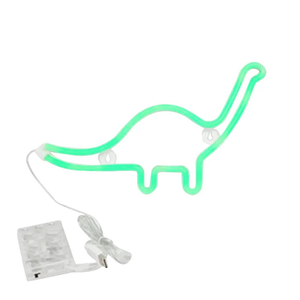 Dinosaur Shape LED Neon Night Light Creative Modeling Lamp Dinosaur Green Home Decor Party Bar Festival Ornament