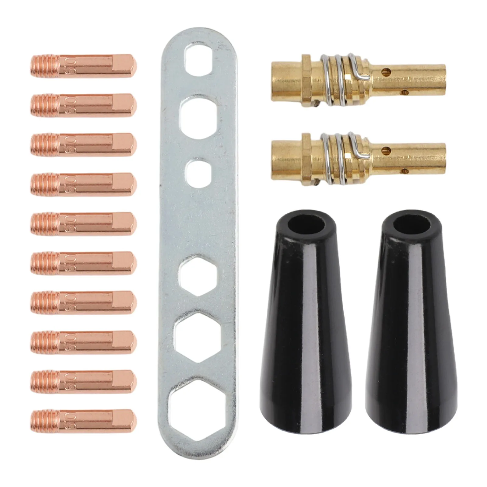 Replacement Kit for AK15 MB15 For MIG Torches Containing 0.9mm Tips 2 Nozzles 2 Diffusers and Wrench for Stable Control