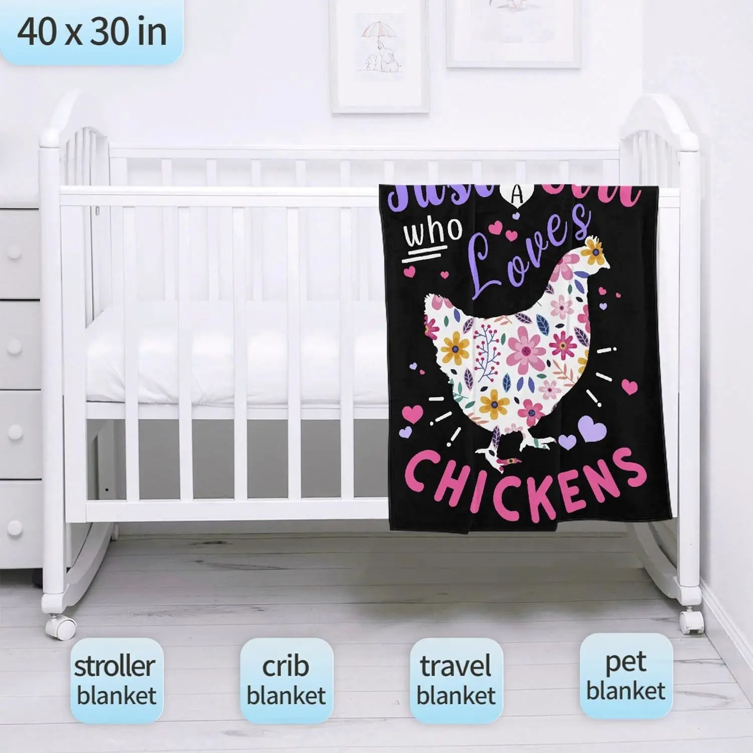 Chicken blanket gift, just a girl who likes chicken blanket, lightweight flange face blanket, chicken gift for boys and girls