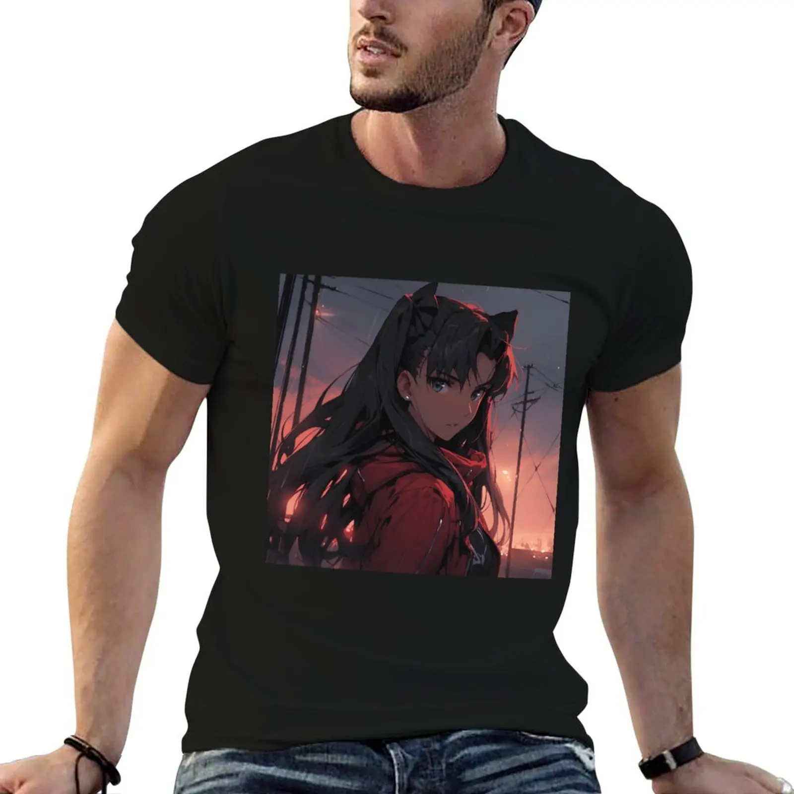 Rin Tohsaka - Fate series 3 T-Shirt rapper graphic tees anime stuff outfits for men