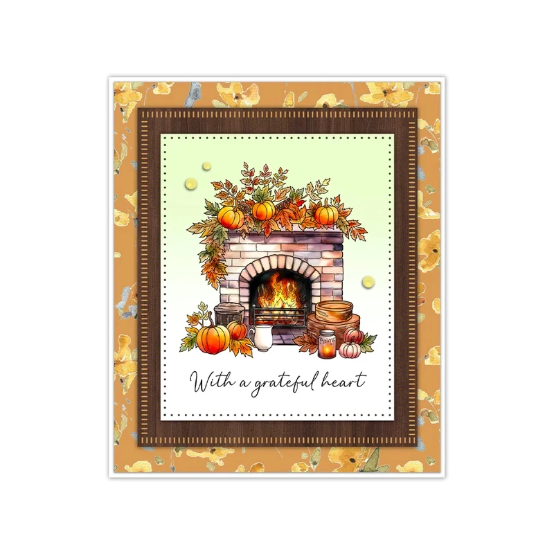 Autumn Day Pumpkin Maple Leave Cutting Dies Clear Stamp DIY Scrapbooking Metal Dies Silicone Stamp Cards Albums Decor