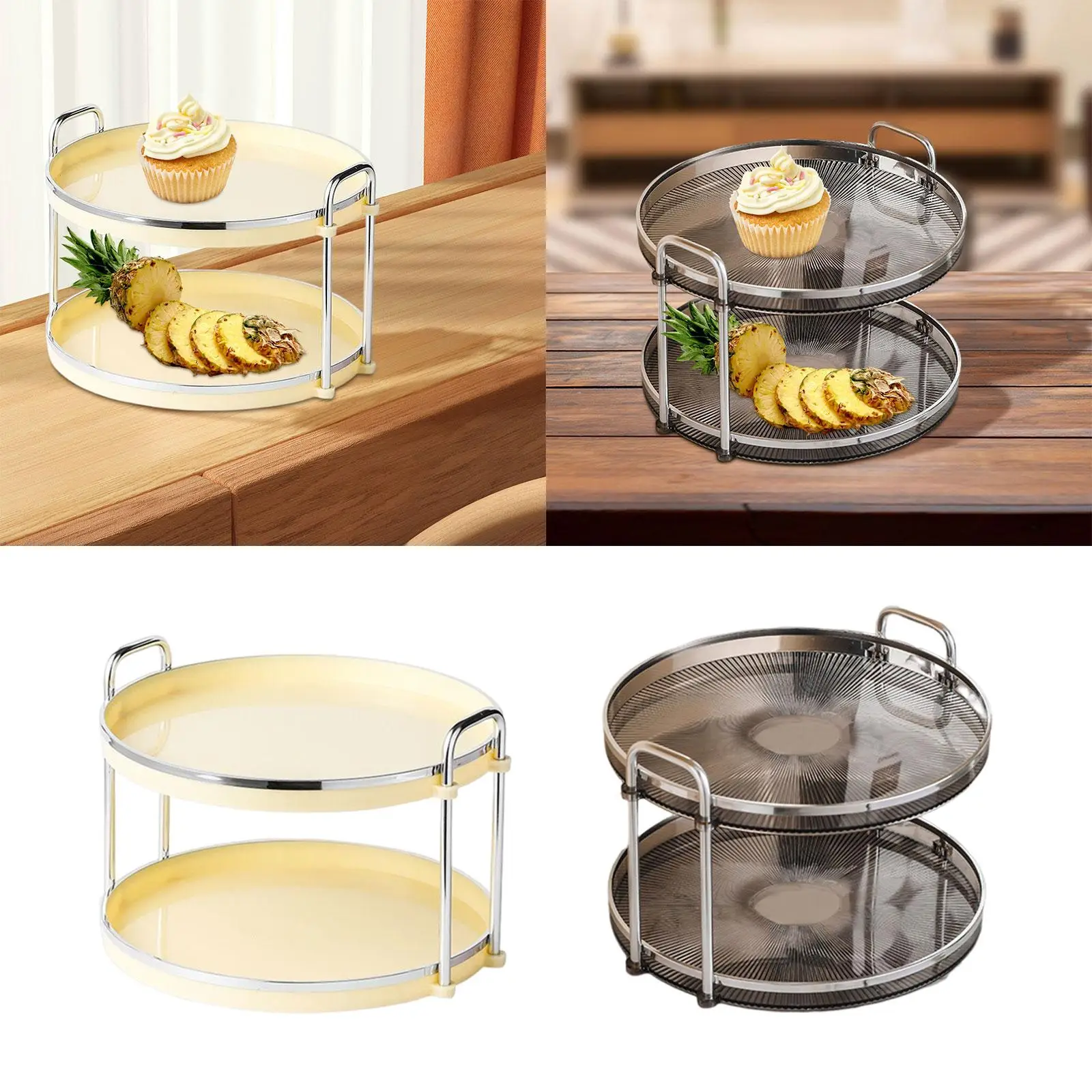 2 Tier Counter Tray Serving Tray for Jewelry Storage Bathroom Coffee Table