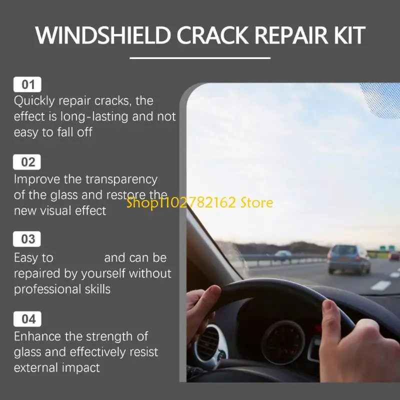 

547B Car Windshield Cracked Repair Tool Upgrade Auto Glass Repair Fluid Window Scratch