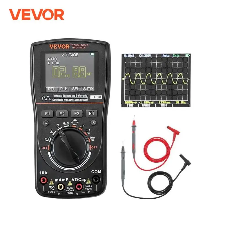 VEVOR 2-in-1 Handheld Digital Oscilloscope 2.5MS/S 1MHZ Portable Oscilloscope Multimeter for Automotive Repair Circuit Testing