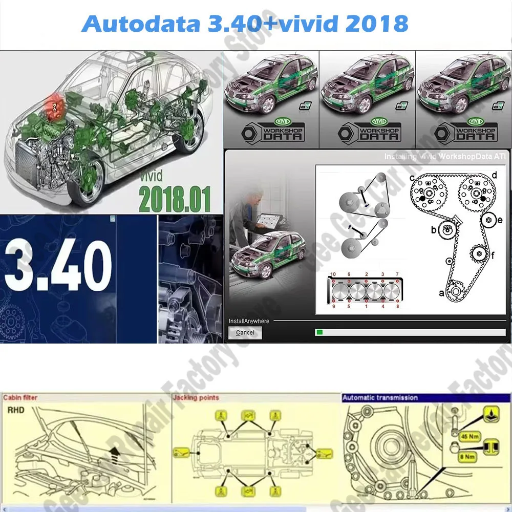

New Car Maintenance Tools Autodata 3.40 obd2 scanner Multi-languages+ Vivid 2018 Workshop DATA Europe Automotive Repair Software