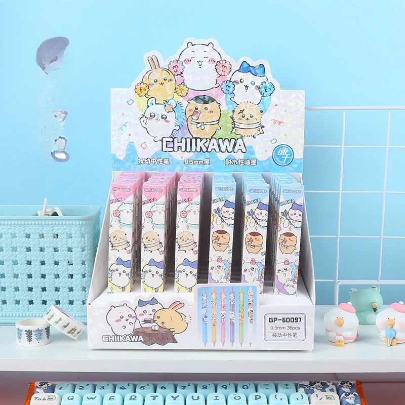 

36 шт., гелевые ручки с милым котом, каваи, аниме, японские канцелярские принадлежности, школьные принадлежности, оптовая продажа, милые вещи, детские подарки, школьные принадлежности, шоу