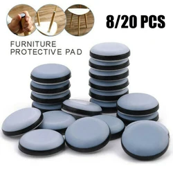 8/20 Pcs Furniture Legs Pads Sliders Self-Adhesive Moving Glides Mover Pads For Tables Sofas Chair Round Or Square Rubber Feet